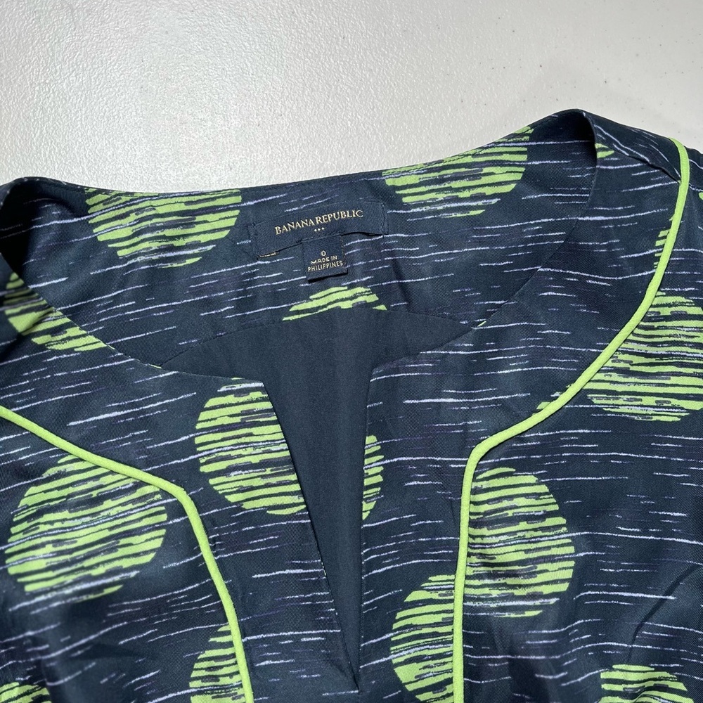 Banana Republic navy and green dress size 0 - Picture 10 of 13